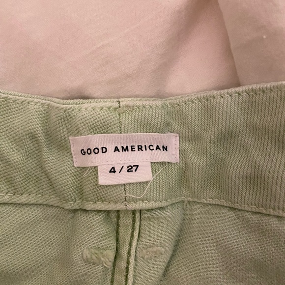 🐬Good American good 90s baggy wide leg loose jeans lime color size 4 size 27 - Picture 4 of 8